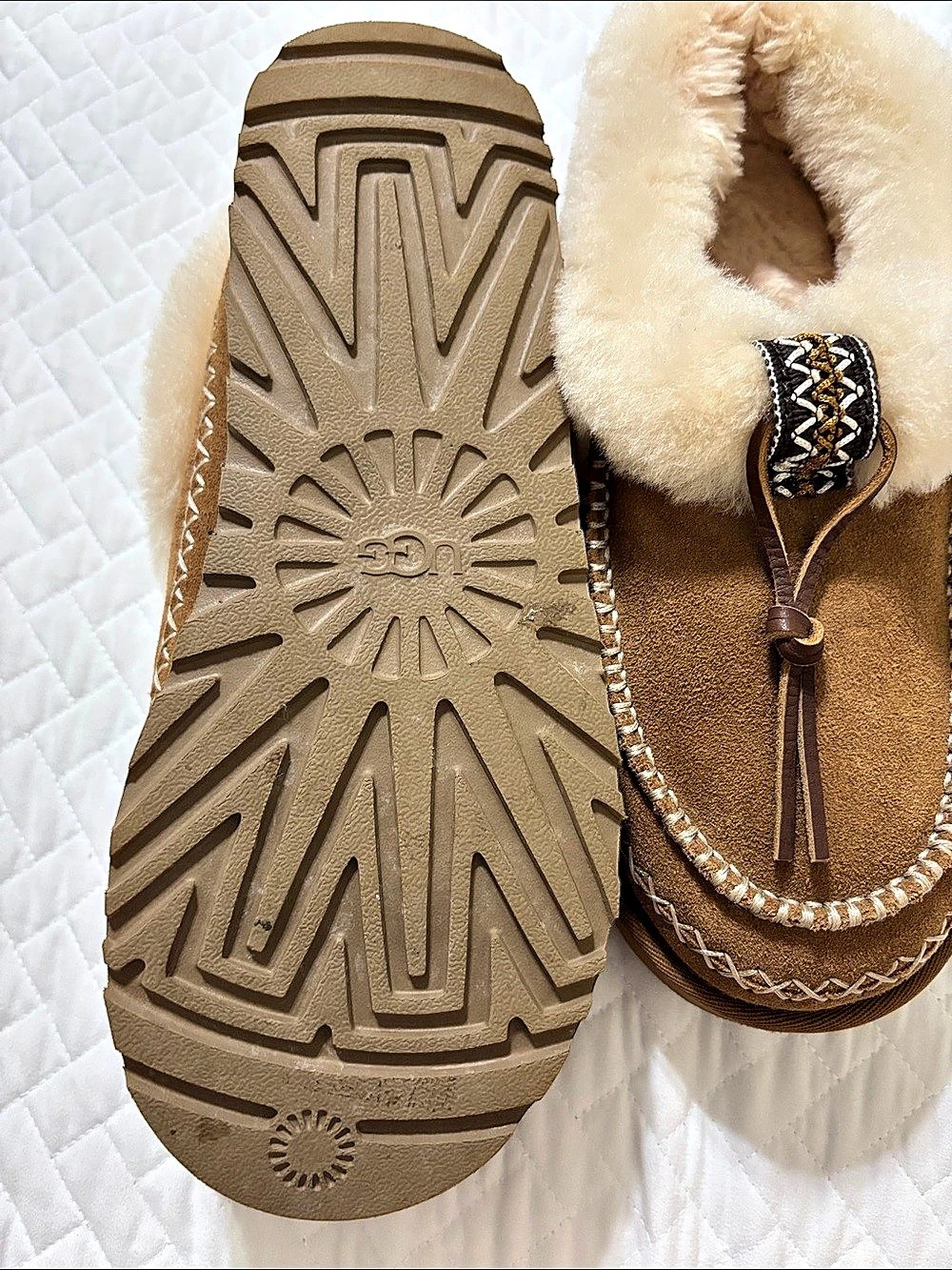 Like New Women’s UGG Lizzy Moccasin/Slipper In Chestnut/Brown - Picture 4 of 6